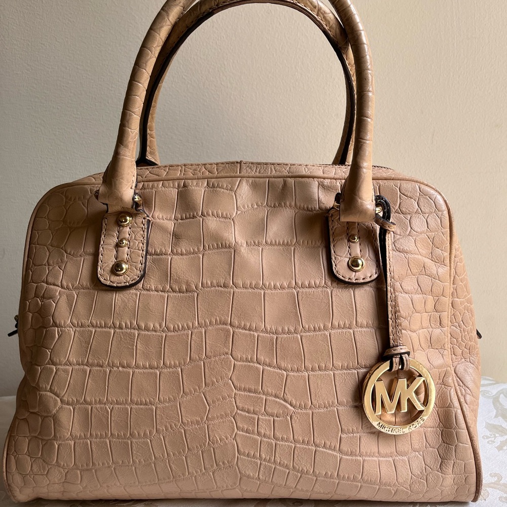 Michael Kors Crocodile Embossed Satchel Handbag. Michael Kors